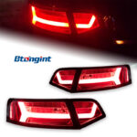 For 2009‑2012 Audi A6L Tail Light Assembly Retrofit, LED Running Light & Sequential Turn Signal Rear Lamp