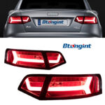 For 2009‑2012 Audi A6L Tail Light Assembly Retrofit, LED Running Light & Sequential Turn Signal Rear Lamp