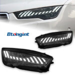 For 2011‑2018 Audi A7 Headlight Assembly Retrofit, RS‑Style LED Projector Headlamp with DRL & Sequential Turn Signal