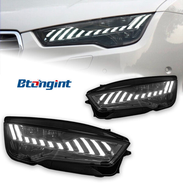 For 2011‑2018 Audi A7 Headlight Assembly Retrofit, RS‑Style LED Projector Headlamp with DRL & Sequential Turn Signal