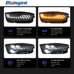 For 2011‑2018 Audi A7 Headlight Assembly Retrofit, RS‑Style LED Projector Headlamp with DRL & Sequential Turn Signal