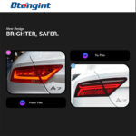 For 2011‑2018 Audi A7 Tail Light Assembly Retrofit Upgrade, LED Sequential Turn Signal Rear Lamp with Reverse Light
