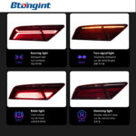 For 2011‑2018 Audi A7 Tail Light Assembly Retrofit Upgrade, LED Sequential Turn Signal Rear Lamp with Reverse Light