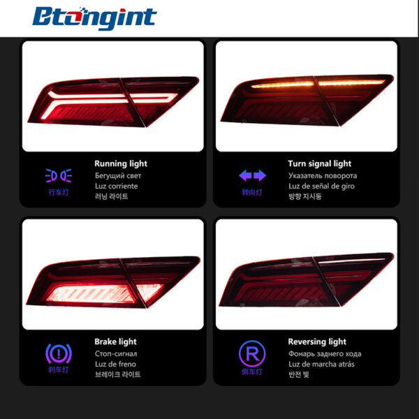 For 2011‑2018 Audi A7 Tail Light Assembly Retrofit Upgrade, LED Sequential Turn Signal Rear Lamp with Reverse Light