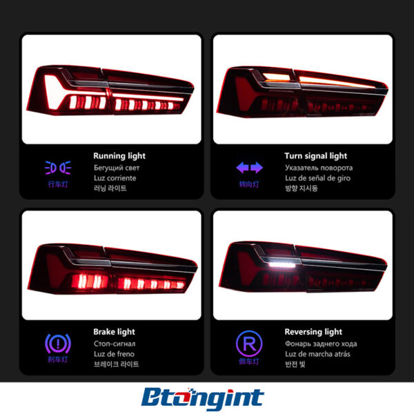 For 2012‑2015 Audi A6 C7 Tail Light Assembly Retrofit, LED Sequential Turn Signal & Brake Light Through‑Type Rear Lamp