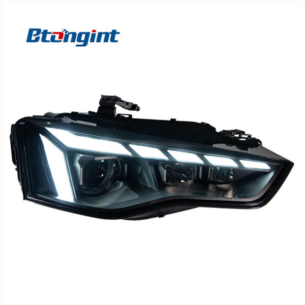 For 2012‑2016 Audi A5 Headlight Assembly Retrofit, RS5‑Style Dynamic DRL, LED Projector Lens & Sequential Turn Signal