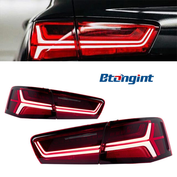 Tail Light Assembly For Audi A6 A6L C7 2012‑2016, Upgrade To C7PA Fishbone Style, LED Sequential Flowing Turn Signal Rear Lamp