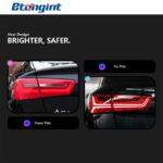 Tail Light Assembly For Audi A6 A6L C7 2012‑2016, Upgrade To C7PA Fishbone Style, LED Sequential Flowing Turn Signal Rear Lamp