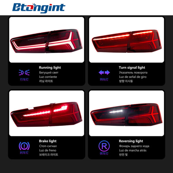 Tail Light Assembly For Audi A6 A6L C7 2012‑2016, Upgrade To C7PA Fishbone Style, LED Sequential Flowing Turn Signal Rear Lamp