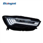 Headlight Assembly For Audi A6L C7 2012‑2018, Five‑Bar Style LED Bi‑Xenon Projector Headlamp With Sequential Flowing Turn Signal