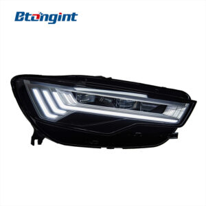 Headlight Assembly For Audi A6L C7 2012‑2018, Five‑Bar Style LED Bi‑Xenon Projector Headlamp With Sequential Flowing Turn Signal