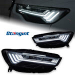 Headlight Assembly For Audi A6L C7 2012‑2018, Five‑Bar Style LED Bi‑Xenon Projector Headlamp With Sequential Flowing Turn Signal