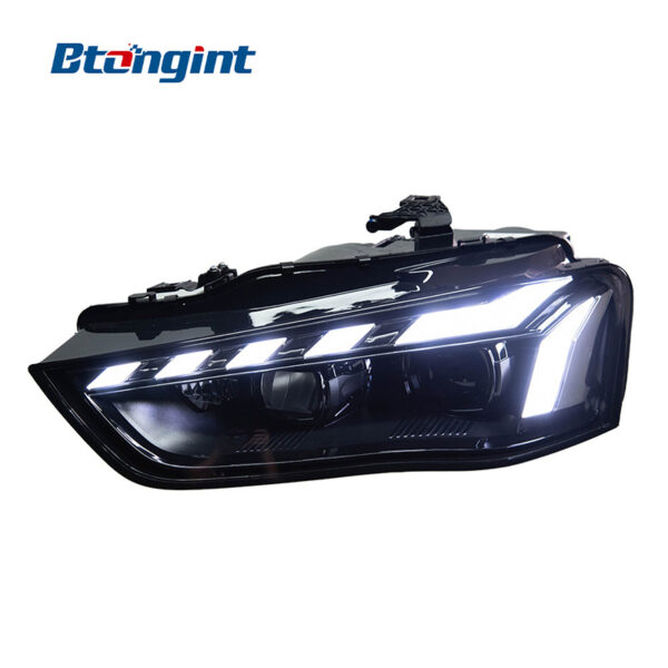 Headlight Assembly For Audi A4L B8 2013‑2016, Retrofit LED Sweeping One‑Blue DRL With Sequential Flowing Turn Signal