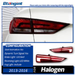 Taillight Assembly For Audi A3 2013‑2019, Base‑to‑High Spec Retrofit LED Rear Tail Light, Brake Light With Sequential Flowing Turn Signal