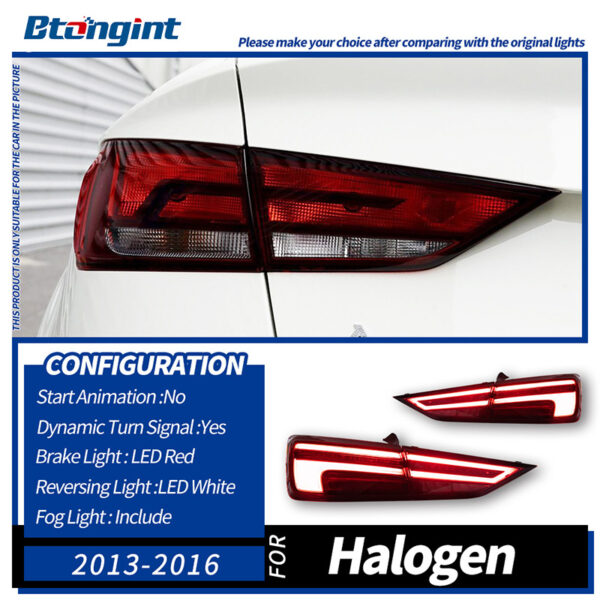 Taillight Assembly For Audi A3 2013‑2019, Base‑to‑High Spec Retrofit LED Rear Tail Light, Brake Light With Sequential Flowing Turn Signal