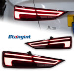 Taillight Assembly For Audi A3 2013‑2019, Base‑to‑High Spec Retrofit LED Rear Tail Light, Brake Light With Sequential Flowing Turn Signal