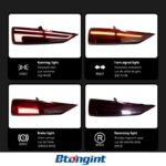 Taillight Assembly For Audi A3 2013‑2019, Base‑to‑High Spec Retrofit LED Rear Tail Light, Brake Light With Sequential Flowing Turn Signal