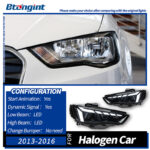 Headlight Assembly For Audi A3 2013‑2020, RS‑Style Retrofit LED Lens Headlamp With Sequential Running Turn Signal