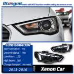 Headlight Assembly For Audi A3 2013‑2020, RS‑Style Retrofit LED Lens Headlamp With Sequential Running Turn Signal