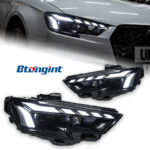 Headlight Assembly For Audi A3 2013‑2020, RS‑Style Retrofit LED Lens Headlamp With Sequential Running Turn Signal