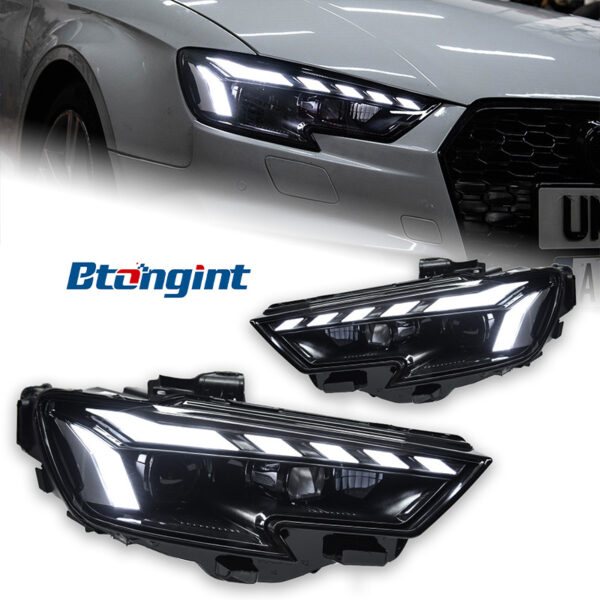 Headlight Assembly For Audi A3 2013‑2020, RS‑Style Retrofit LED Lens Headlamp With Sequential Running Turn Signal