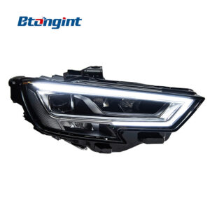 Headlight Assembly For Audi A3 2013‑2020, Base‑to‑High‑Spec Upgrade LED Daytime Running Light, Turn Signal, Bi‑Xenon Projector Lens Headlamp