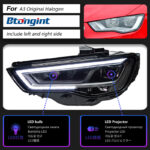 Headlight Assembly For Audi A3 2013‑2020 Retrofit LED Daytime Running Light, Old To New S3 / RS3‑Style DRL