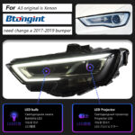 Headlight Assembly For Audi A3 2013‑2020 Retrofit LED Daytime Running Light, Old To New S3 / RS3‑Style DRL