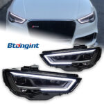 Headlight Assembly For Audi A3 2013‑2020 Retrofit LED Daytime Running Light, Old To New S3 / RS3‑Style DRL