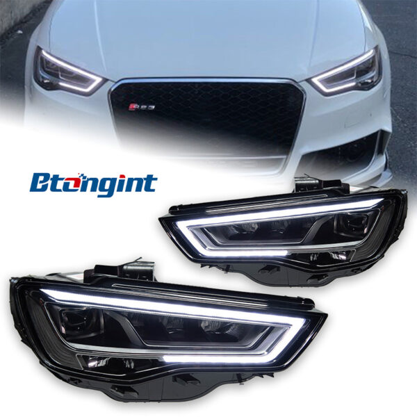 Headlight Assembly For Audi A3 2013‑2020 Retrofit LED Daytime Running Light, Old To New S3 / RS3‑Style DRL