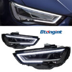 Headlight Assembly For Audi A3 2013‑2020 Retrofit LED Daytime Running Light, Old To New S3 / RS3‑Style DRL
