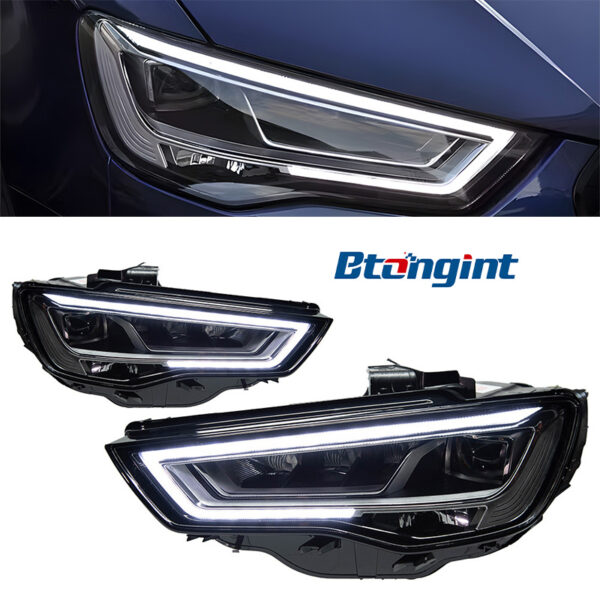 Headlight Assembly For Audi A3 2013‑2020 Retrofit LED Daytime Running Light, Old To New S3 / RS3‑Style DRL