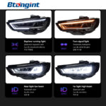 Headlight Assembly For Audi A3 2013‑2020 Retrofit LED Daytime Running Light, Old To New S3 / RS3‑Style DRL