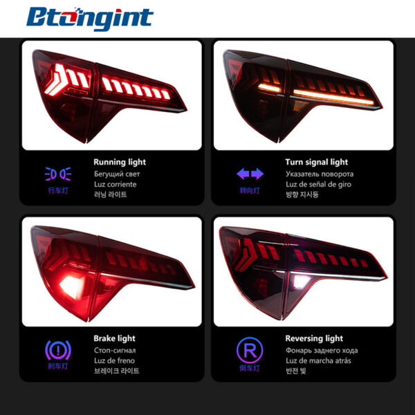 Taillight Assembly For Honda Vezel 2015‑2021, Audi‑Style Modified LED Sequential Turn Signal & Brake Lamp