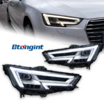 Headlight Assembly For Audi A4 B9 / A4L 2017‑2019 Retrofit LED Headlamp, Sequential Turn Signal