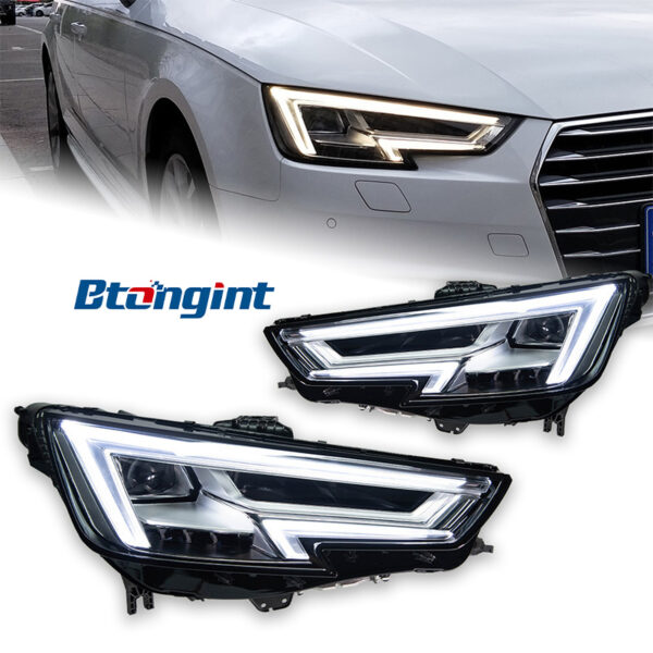 Headlight Assembly For Audi A4 B9 / A4L 2017‑2019 Retrofit LED Headlamp, Sequential Turn Signal