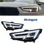 Headlight Assembly For Audi A4 B9 / A4L 2017‑2019 Retrofit LED Headlamp, Sequential Turn Signal