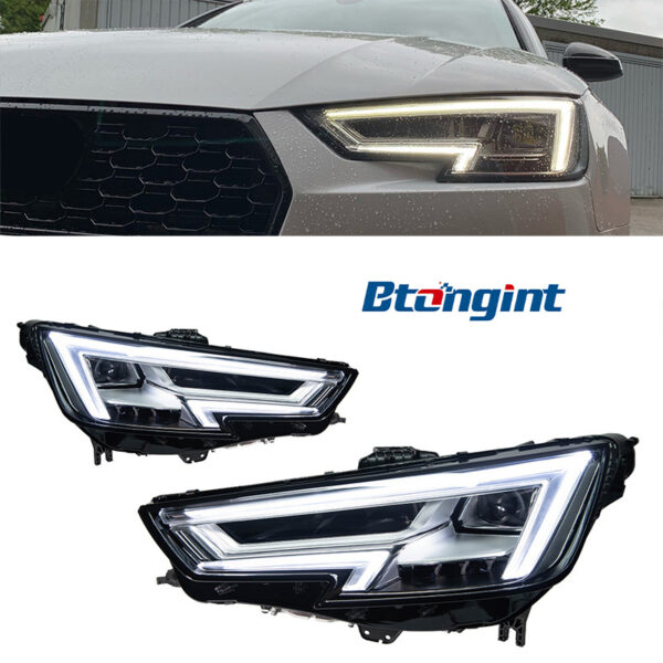 Headlight Assembly For Audi A4 B9 / A4L 2017‑2019 Retrofit LED Headlamp, Sequential Turn Signal