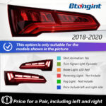 Taillight Assembly For Audi Q5L 2018‑2024, Retrofit New‑Style LED Brake Light & Sequential Flowing Turn‑Signal Rear Taillight