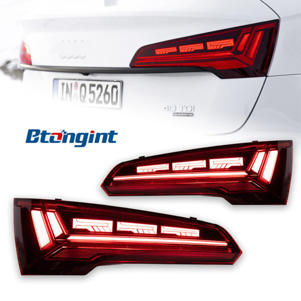 Taillight Assembly For Audi Q5L 2018‑2024, Retrofit New‑Style LED Brake Light & Sequential Flowing Turn‑Signal Rear Taillight