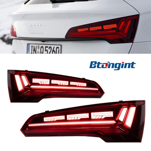 Taillight Assembly For Audi Q5L 2018‑2024, Retrofit New‑Style LED Brake Light & Sequential Flowing Turn‑Signal Rear Taillight