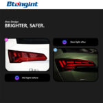 Taillight Assembly For Audi Q5L 2018‑2024, Retrofit New‑Style LED Brake Light & Sequential Flowing Turn‑Signal Rear Taillight