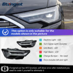 Headlight Assembly For Audi A6 C8 2019‑2024 Retrofit Low‑To‑High‑Spec 5‑Strip LED Matrix Sequential Headlamp