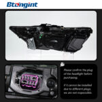 Headlight Assembly For Audi A6 C8 2019‑2024 Retrofit Low‑To‑High‑Spec 5‑Strip LED Matrix Sequential Headlamp