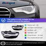Headlight Assembly For Audi A6 C7 2016‑2018 Upgrade, Flowing LED Daytime Running Light & Turn‑Signal Headlamp