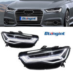 Headlight Assembly For Audi A6 C7 2016‑2018 Upgrade, Flowing LED Daytime Running Light & Turn‑Signal Headlamp