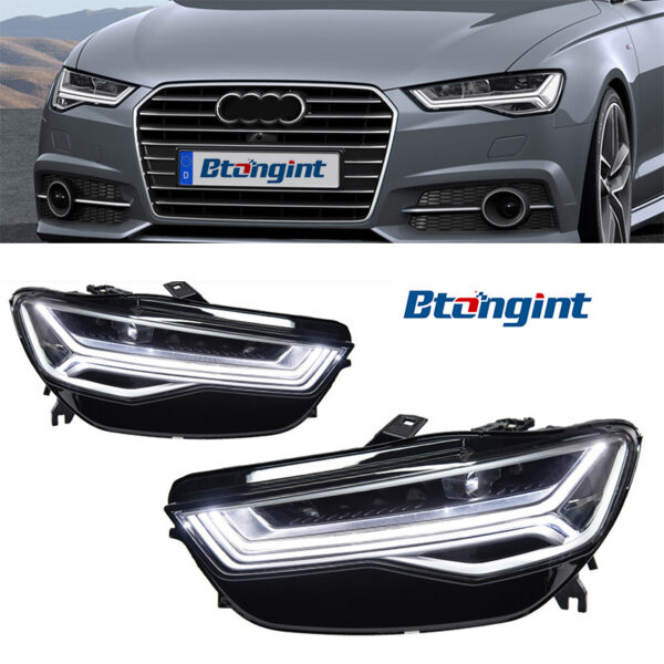 Headlight Assembly For Audi A6 C7 2016‑2018 Upgrade, Flowing LED Daytime Running Light & Turn‑Signal Headlamp