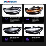Headlight Assembly For Audi A6 C7 2016‑2018 Upgrade, Flowing LED Daytime Running Light & Turn‑Signal Headlamp