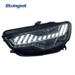 Headlight Assembly For Audi A6 2012‑2015 Retrofit A7‑Style LED Bi‑Xenon Projector Headlamp, Sequential Turn‑Signal