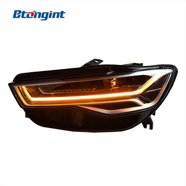 Headlight Assembly For Audi A6 C7 2012‑2018 Retrofit Flowing LED Projector Headlamp, Sequential Turn‑Signal